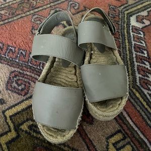 Vince GUC Leather Platform Espadrille Sandals